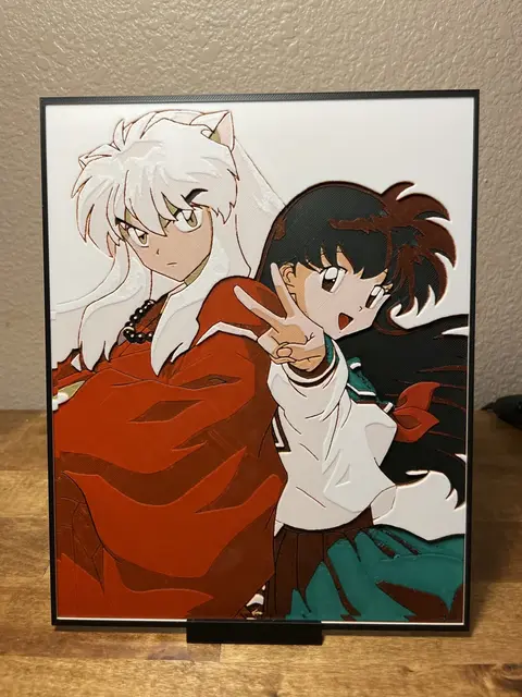HueForge model: Inuyasha and Kagome by Cloudy Nostalgia