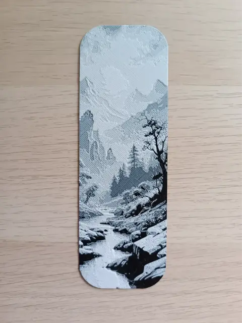 HueForge model: Mountain River 2 Bookmark by Atrus Design