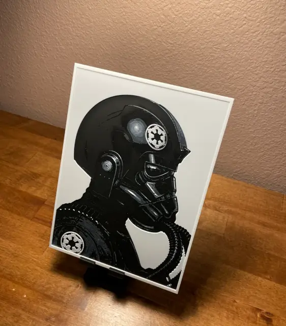 HueForge model: Hueforge - Star Wars - Tie Fighter Pilot Side View by Cloudy Nostalgia