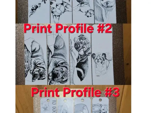 HueForge model: Dogs Set of 13 lol Hueforge Bookmarks Black/White by AirMechDesigns