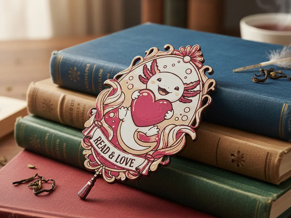 Valentine Axolotl Bookmark3 - Hueforge - 4 colors by doodleddigital HueForge model: Valentine Axolotl Bookmark3 - Hueforge - 4 colors by doodleddigital