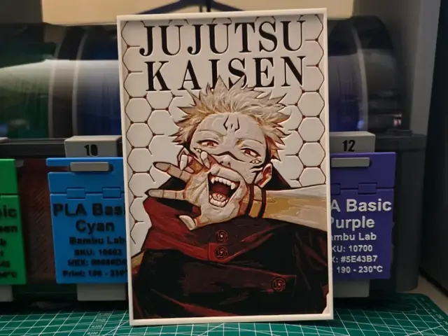 HueForge model: Jujutsu Kaisen Anime Poster - Hueforge Art by Lumpy3D