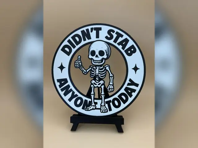 Didn't Stab Anyone Today Halloween HueForge Print