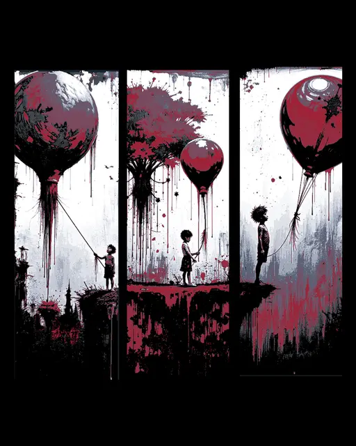 HueForge model: The boy and his red balloon - set of bookmarks by BooneCo3d