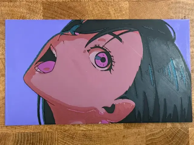 HueForge model: Dan da Dan - Momo Part Art Face by Pretty Okay Prints