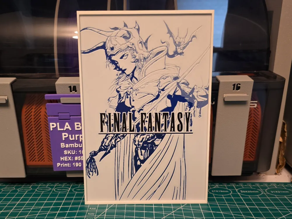 Final Fantasy Game Poster - Hueforge Art by Lumpy3D HueForge model: Final Fantasy Game Poster - Hueforge Art by Lumpy3D