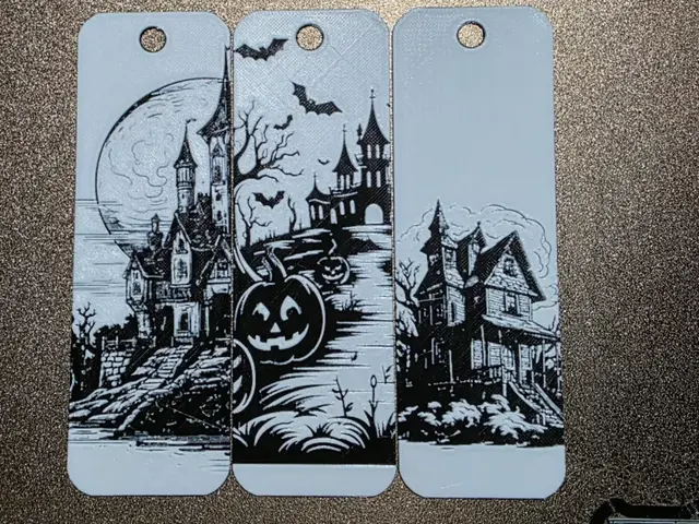 HueForge model: Haunted Houses Huesforge Bookmarks set #1 set of 3 by AirMechDesigns