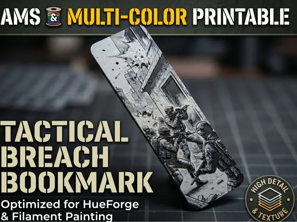 Tactical Combat Bookmark by FYTY112 HueForge model: Tactical Combat Bookmark by FYTY112
