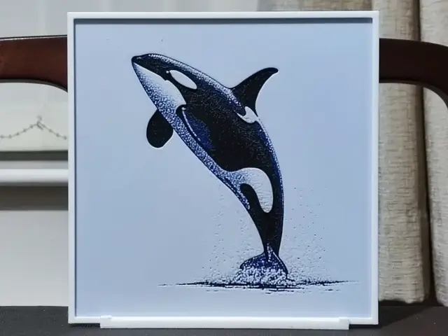 Dot Matrix Orca - HueForge 3 Color