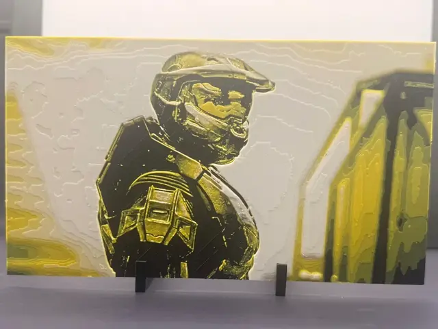 HueForge model: Master Chief Golden Horizon HueForge Print by Thadius