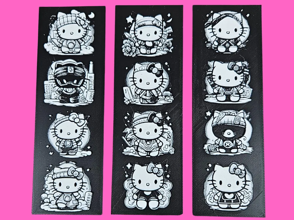 Hello Kitty Bookmarks by BusyKikiBee HueForge model: Hello Kitty Bookmarks by BusyKikiBee
