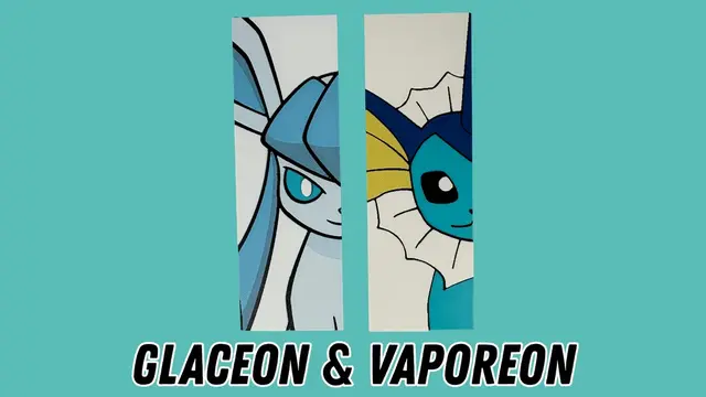 HueForge model: Glaceon & Vaporeon - Pokemon Face Bookmark Set by Canadian Gamer