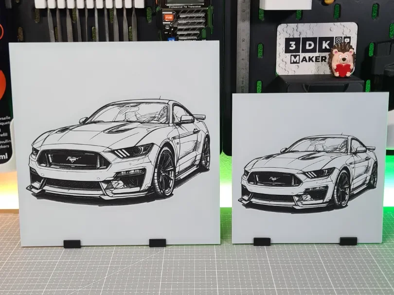 Ford Mustang - Hueforge - 3 Colors by Montoya Maker HueForge model: Ford Mustang - Hueforge - 3 Colors by Montoya Maker