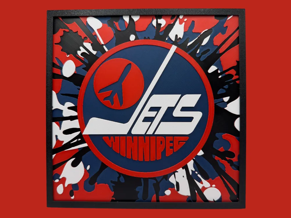 Winnipeg Jets - Series 2 - Retro NHL Logo by Canadian Gamer HueForge model: Winnipeg Jets - Series 2 - Retro NHL Logo by Canadian Gamer