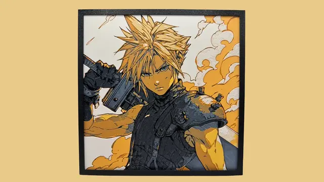 HueForge model: Cloud Strife - Final Fantasy by Canadian Gamer