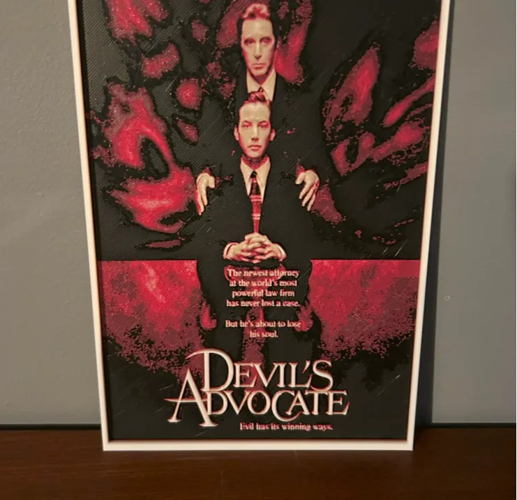 Hueforge Movie Poster - Devil's Avocate - by JoDau HueForge model: Hueforge Movie Poster - Devil's Avocate - by JoDau