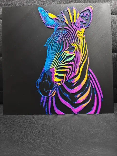 HueForge model: Zebra Pop Art by TheHueforgeLady
