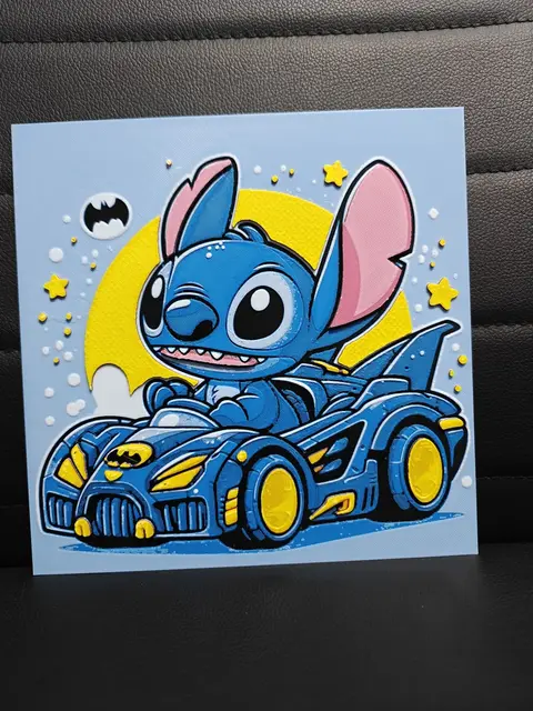 HueForge model: Stitch Batman by TheHueforgeLady