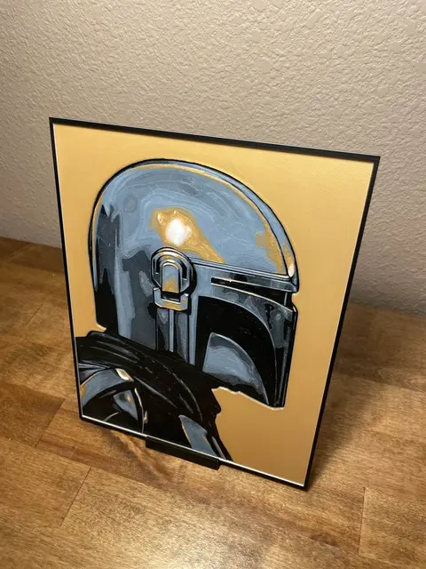 HueForge model: Mandalorian Side View by Cloudy Nostalgia