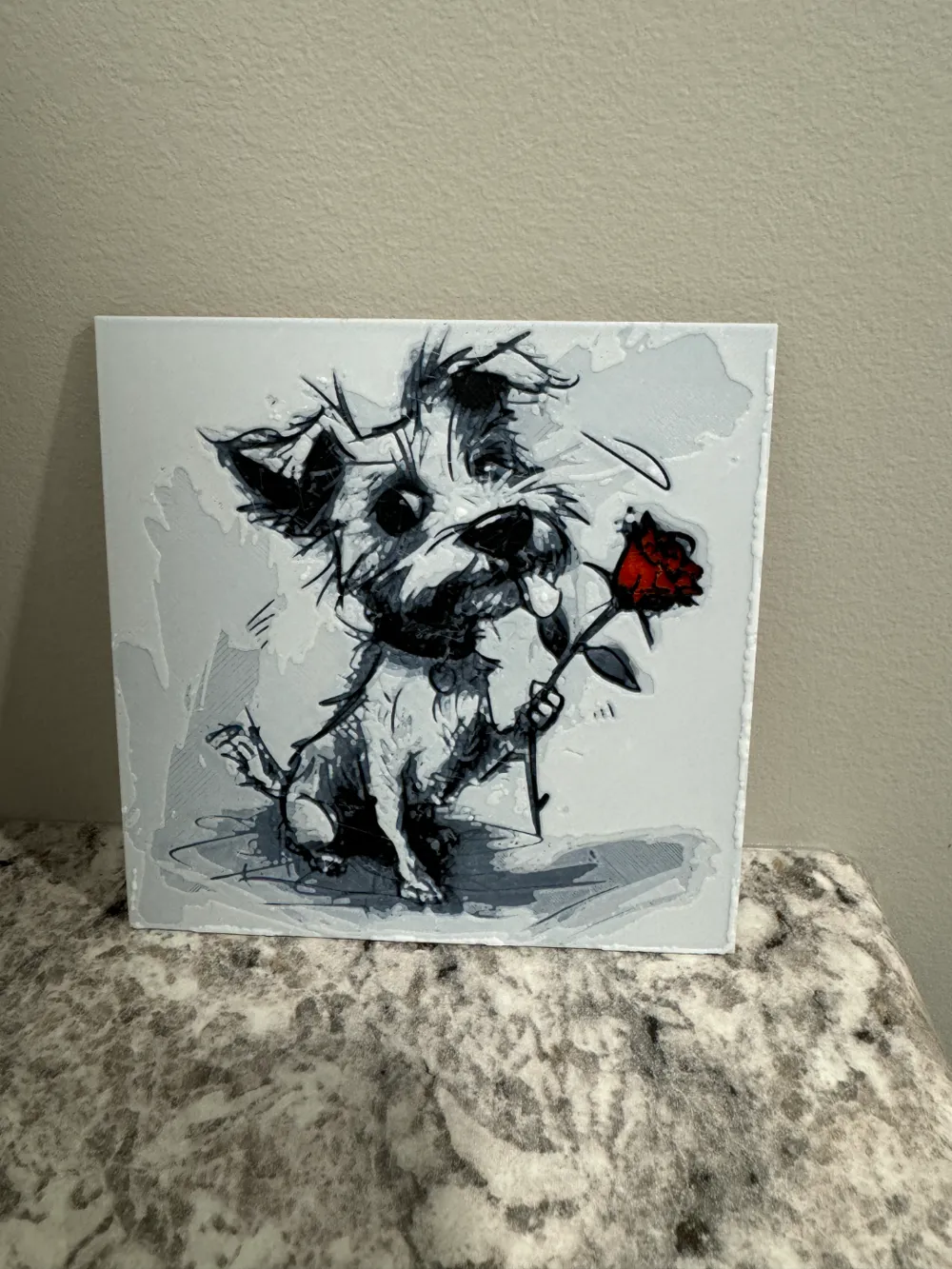 Terrier with a rose - Hueforge by Canadian Gamer HueForge model: Terrier with a rose - Hueforge by Canadian Gamer