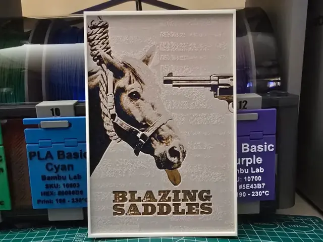HueForge model: Blazing Saddles Movie Poster - Hueforge Art by Lumpy3D