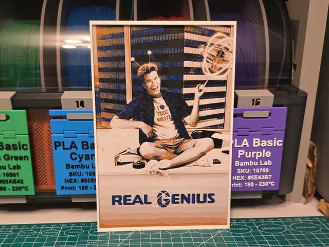 HueForge model: Real Genius Movie Poster - Hueforge Aart by Lumpy3D