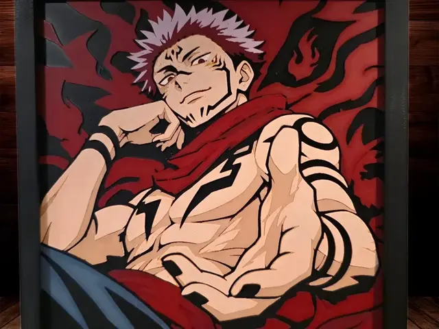 HueForge model: Sukuna - Jujutsu Kaisen by Side Quest Hues