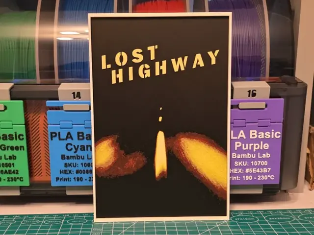HueForge model: Lost Highway Movie Poster - Hueforge Art by Lumpy3D