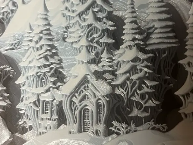 HueForge model: Christmas Winter Forest Fairy Castle by Leafy
