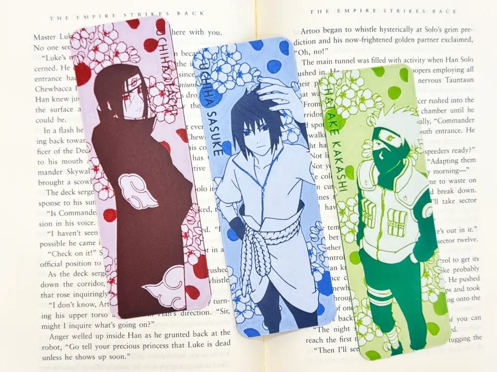 Naruto Bookmark Set - Sasuke, Kakashi & Itachi by Artful Creator HueForge model: Naruto Bookmark Set - Sasuke, Kakashi & Itachi by Artful Creator