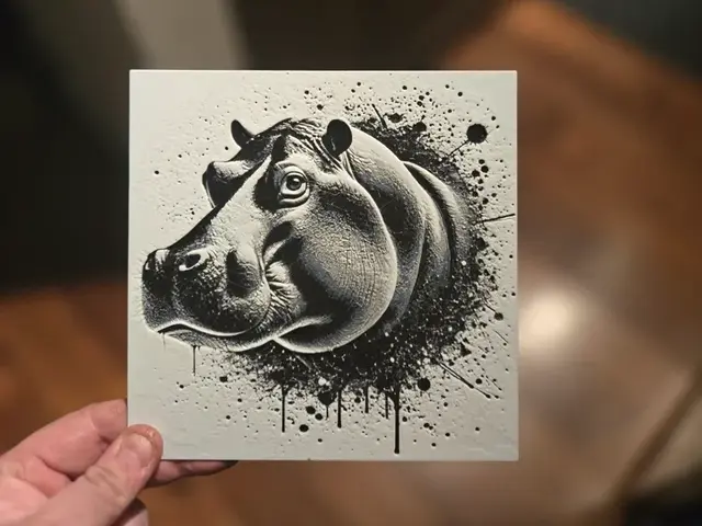 HueForge model: Graffiti Hippo Hueforge by 3Ree Printing