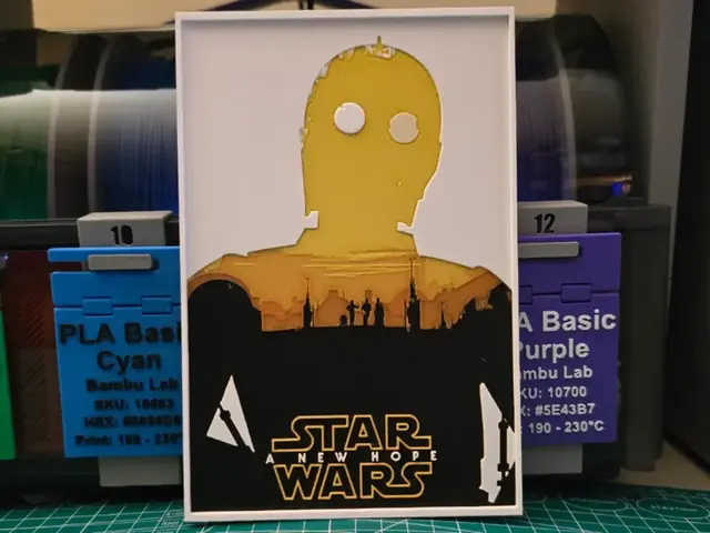 HueForge model: Star Wars: Episode IV A New Hope Movie Poster V2 by Lumpy3D