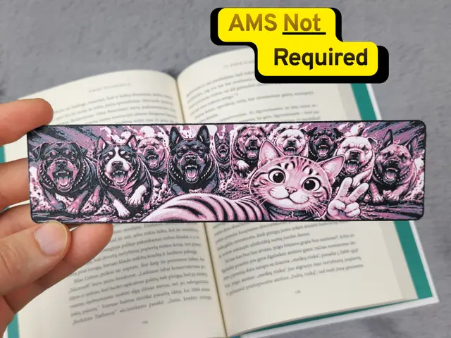 HueForge model: Cat Taking Selfie With Dogs HueForge Bookmark by 2D Wall Art