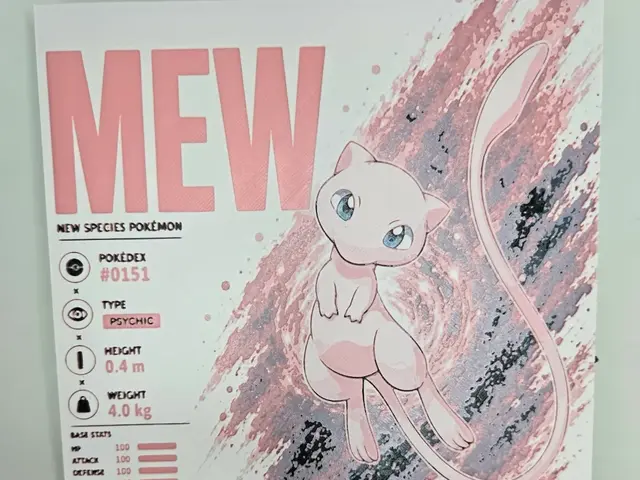 HueForge model: Mew Infographic Hueforge by 3Ree Printing