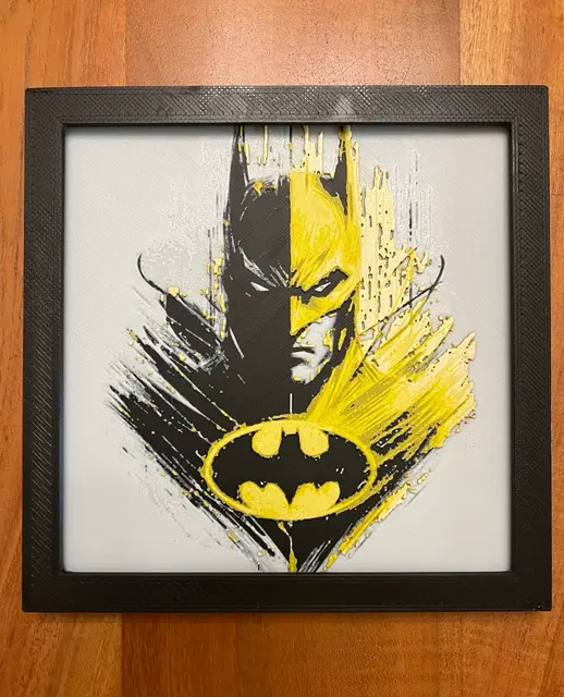 HueForge model: Batman in Yellow by JustBe 3D Printing