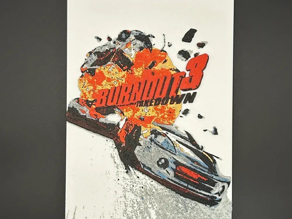 Burnout 3: Takedown Cover Art HueForge by CreativeDestructions HueForge model: Burnout 3: Takedown Cover Art HueForge by CreativeDestructions
