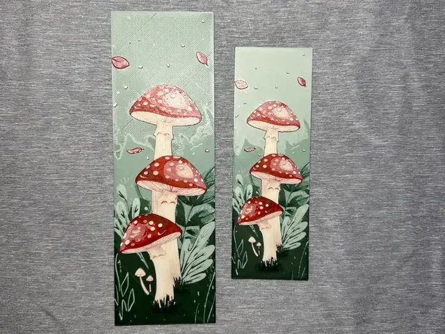 HueForge model: Mushroom Hueforge Bookmarks - 2 sizes by Hey Ben