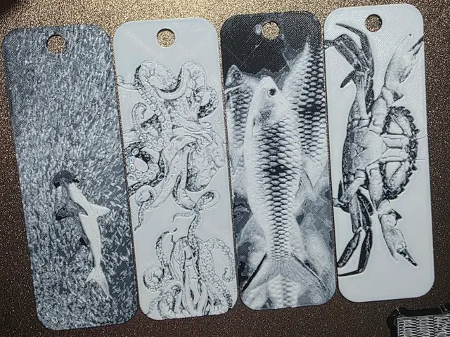 HueForge model: Ocean Creatures Hueforge Bookmark Set of 4 by AirMechDesigns