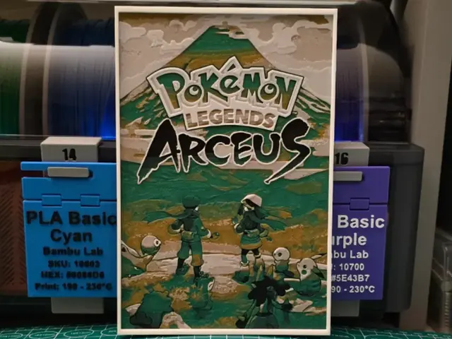 HueForge model: Pokémon Legends: Arceus Poster - Hueforge Art by Lumpy3D