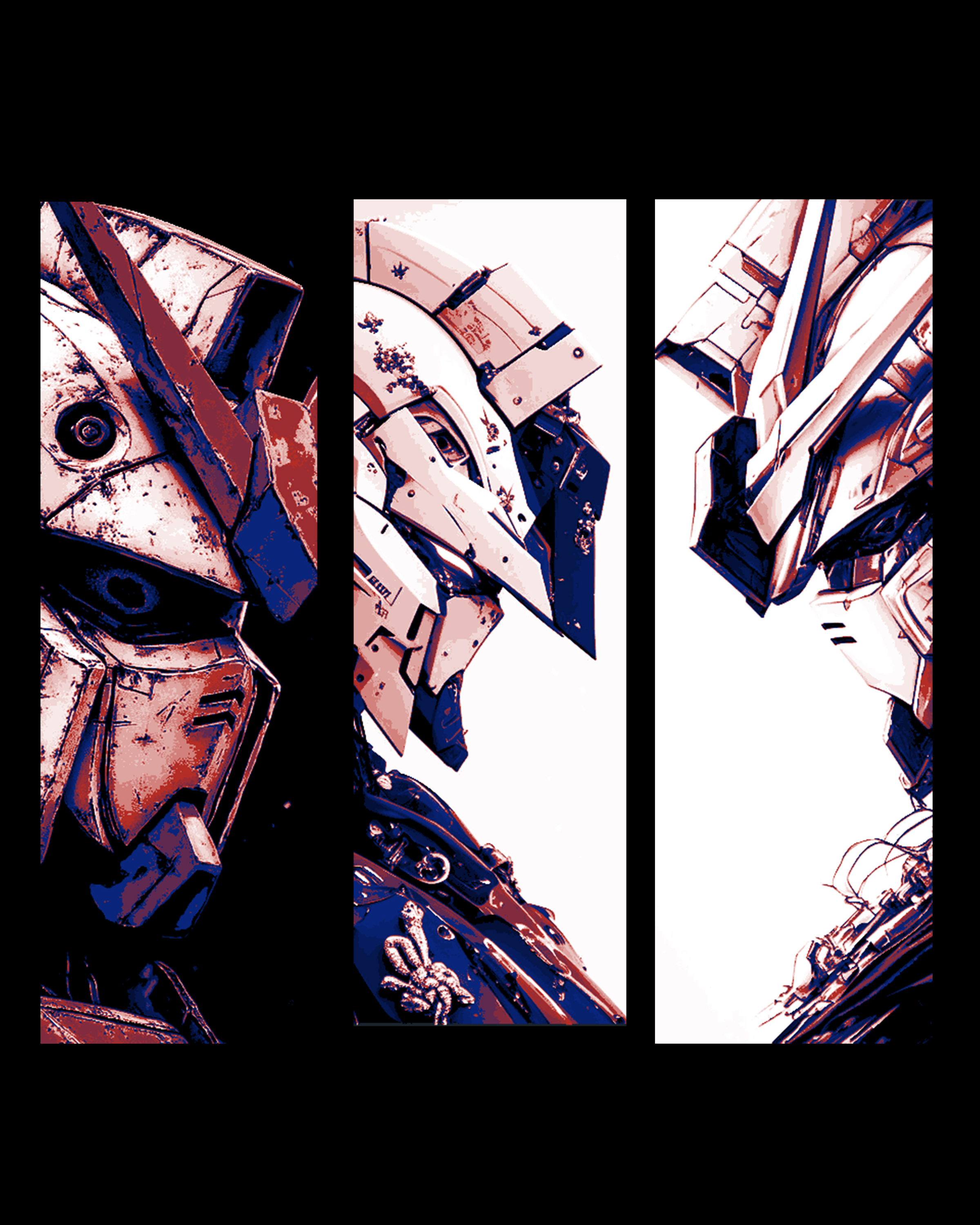 The faces of Heroes - Gundam Mech Fan Art - Set of bookmarks by BooneCo3d HueForge model: The faces of Heroes - Gundam Mech Fan Art - Set of bookmarks by BooneCo3d