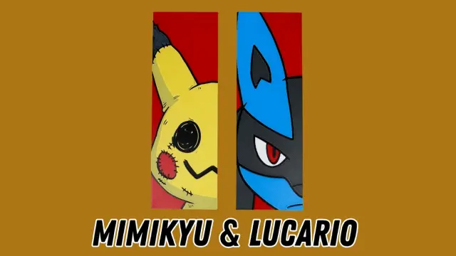 Mimikyu & Lucario - Pokemon Face Bookmarks