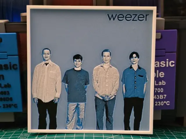 HueForge model: Weezer "Blue Album" - Hueforge Art by Lumpy3D