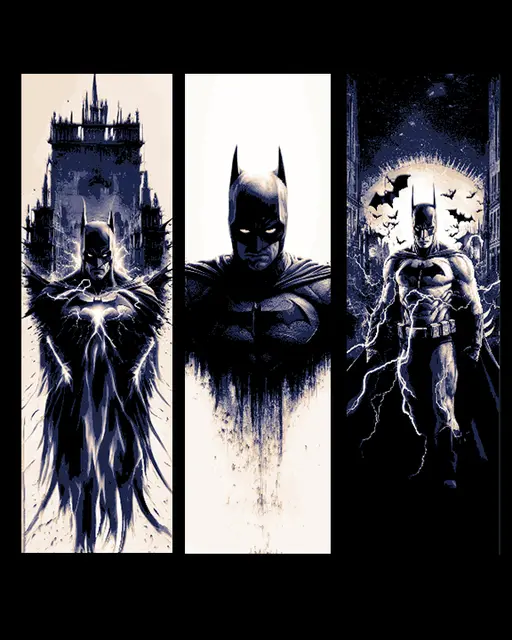 HueForge model: Fan Art - DC Character Batman Portraits - Set of 3 Bookmarks by BooneCo3d