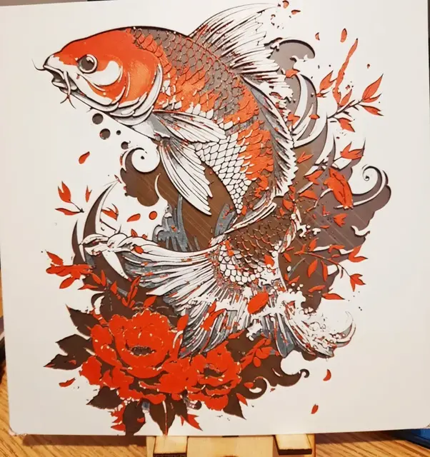 HueForge model: Koi Carp Fish - Japanese inspired - Hueforge by 3dGlow