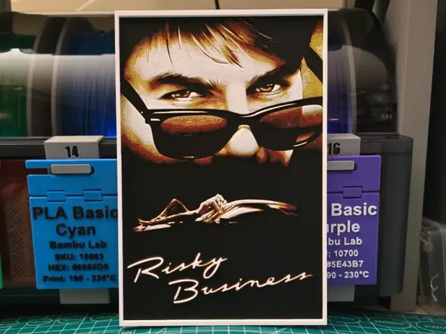HueForge model: Risky Business Movie Poster - Hueforge Art by Lumpy3D