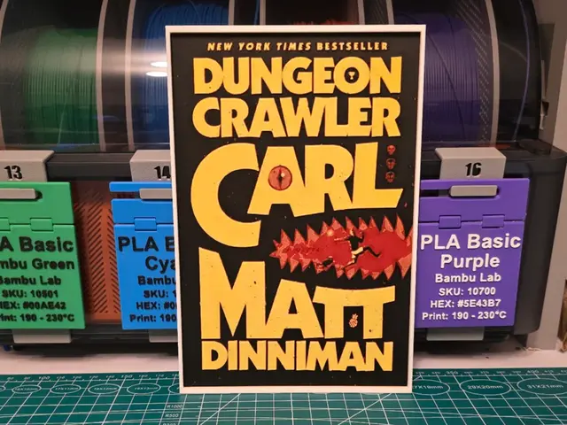 HueForge model: Dungeon Crawler Carl Novel Poster - Hueforge Art by Lumpy3D