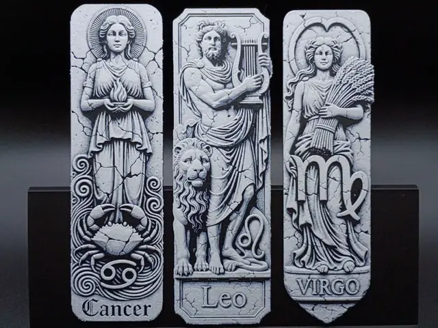 HueForge model: Astrology - Cancer, Leo, Virgo Bookmark by 3djd