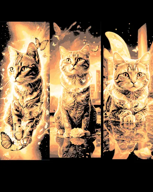 HueForge model: Cosmic connection between Cats and Butterflies - Set of 3 Bookmarks by BooneCo3d