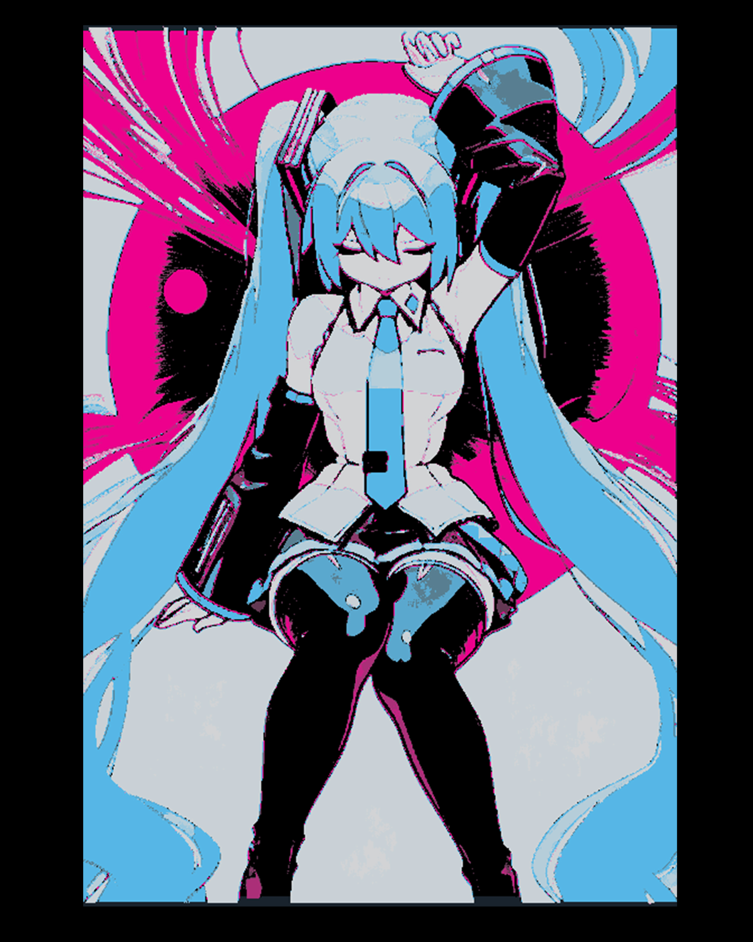 Hatsune Miku art - A fans perspective - Hueforge art by BooneCo3d HueForge model: Hatsune Miku art - A fans perspective - Hueforge art by BooneCo3d