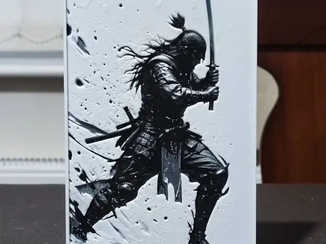 HueForge model: Chaotic Minimalist Samurai - HueForge 3 Color by BoDad
